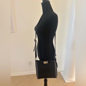 Black Silver Studded Crossbody Bag